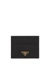 Prada Logo-plaque Card Holder In Black