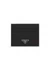 Prada Black Cardholder With Signature Logo Plaque