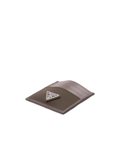 Prada Logo-plaque Cardholder In Green