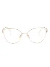 Prada Logo Plaque Cat-eye Frame Glasses In Gold