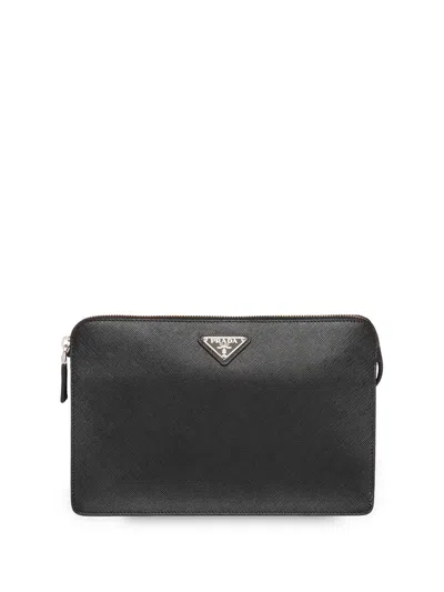 PRADA LEATHER CLUTCH BAG