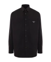 Prada Classic Popeline Shirt For Men In Black