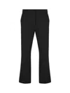 Prada Logo-plaque Cropped Tailored Trousers In F0002