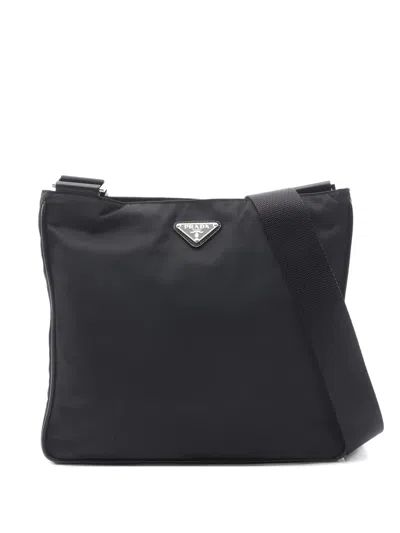 Pre-owned Prada Logo-plaque Cross Bag In Black