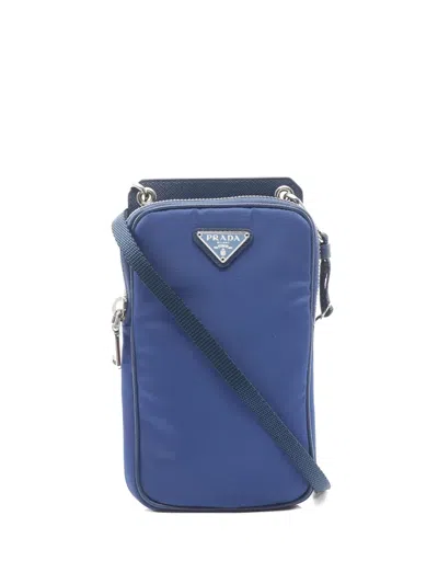Pre-owned Prada Logo-plaque Cross Body Bag In Blue