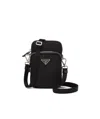 Prada Triangle-logo Panelled Smartphone Case In Black