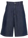 Prada Dark-wash Denim Bermuda Shorts In Bleu