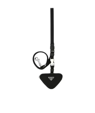 Prada Logo-plaque Dog Lead In Black