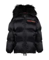 Prada Logo-plaque Down Puffer Jacket In Black