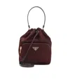 Prada Nylon Bucket Bag Leather Strap