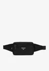 Prada Logo-plaque Fanny Pack In Black