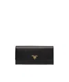 Prada Womens Black Brand-plaque Large Saffiano Leather Wallet In Black