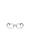 Prada Logo-plaque Geometric-frame Glasses In Black
