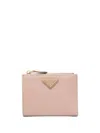 Prada Logo-plaque Grained Leather Wallet In Brown
