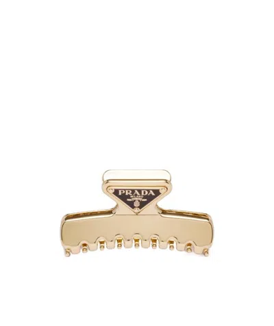 PRADA PRADA LOGO PLAQUE HAIR CLIP
