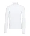 Prada Logo-plaque High-neck T-shirt In White