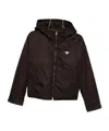 Prada Logo-plaque Hooded Jacket In Brown