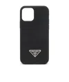 Prada Logo Plaque Iphone 12 Pro Case In Black