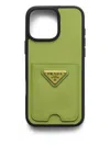 Prada Logo-plaque Iphone 16 Pro Max Case In Green