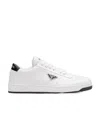 Prada Downtown Leather Low-top Sneakers In White