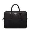 Prada Mens Black Brand-plaque Saffiano-leather Briefcas In Black