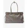 Prada Grey Logo-plaque Large Leather Top-handle Bag