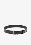 Prada Logo-plaque Leather Belt In Black