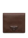 Prada Grained Leather Triangle Wallet