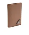 Prada Logo-plaque Saffiano Leather Wallet In Brown