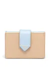 Prada Logo-plaque Leather Cardholder In Neutrals