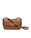 Prada Leather Shoulder Bag In Brown