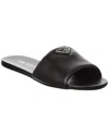 PRADA PRADA LOGO PLAQUE LEATHER SANDAL