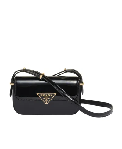 PRADA PRADA LOGO-PLAQUE FOLDOVER TOP SHOULDER BAG