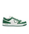 Prada Downtown Leather Sneakers In White