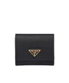 Prada Saffiano Leather Card Holder In Black