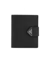 Prada Logo-plaque Leather Wallet In Black