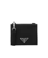 Prada Man Black Leather Cardholder In Black