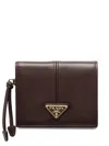 Prada Small Leather Wallet In Brown