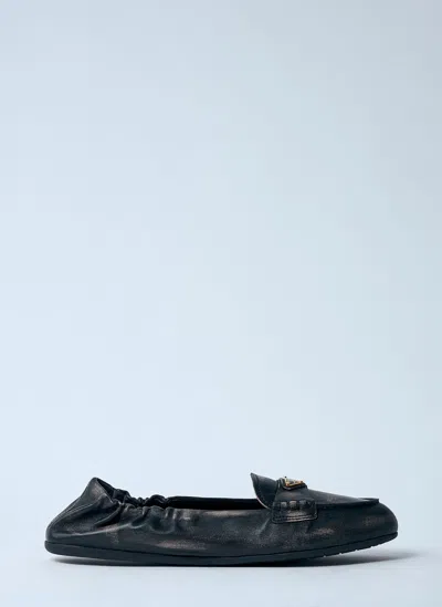 PRADA LOGO PLAQUE LOAFTERS