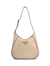 PRADA PRADA LOGO PLAQUE MEDIUM HOBO BAG