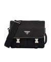 Prada Re-nylon Triangle-logo Crossbody Bag In Black