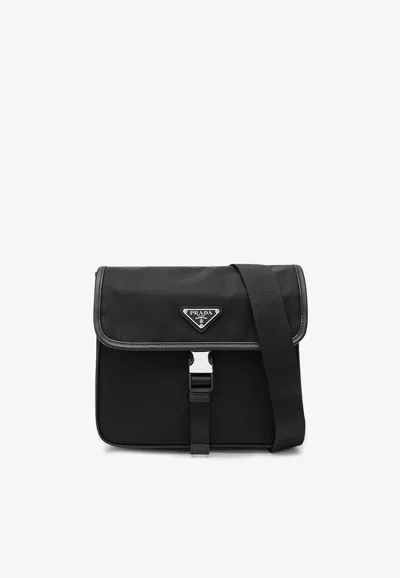 PRADA LOGO-PLAQUE MESSENGER BAG
