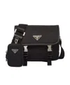 Prada Re-nylon Foldover Shoulder Bag In Black