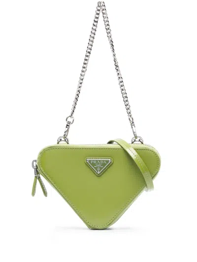 Prada Logo-plaque Mini Bag In Green