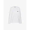Prada Mens White Logo-plaque Oversized-fit Cotton-jersey T-shirt In White