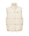 Prada Triangle Logo Padded Vest In Desert Yellow