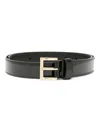 Prada Black Logo Plaque Belt In Black