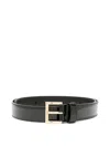 Prada Black Logo Plaque Belt In Black