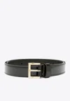 Prada Black Logo Plaque Belt In Black