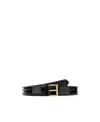 Prada Logo-plaque Patent Leather Belt In Black